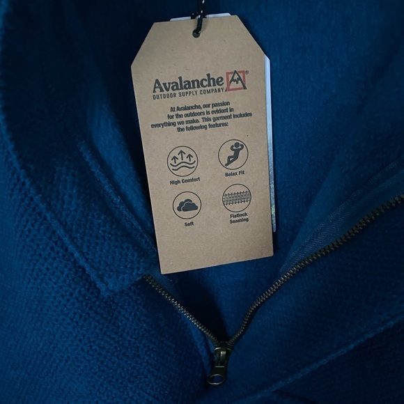 Avalanche Blue 1/4 Zip Textured Fleece Sweatshirt NWT Size S - Picture 6 of 9